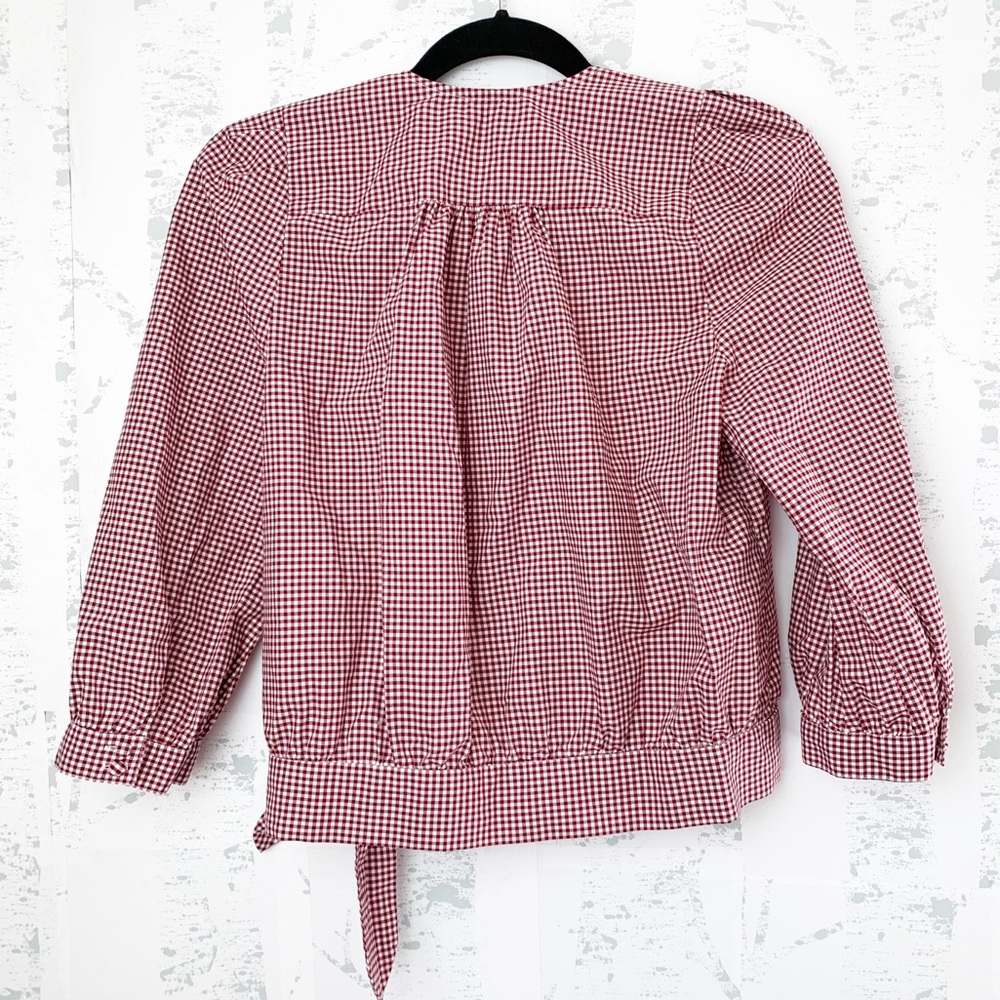 Madewell Wrap Top in Gingham Check - Picture 8 of 8